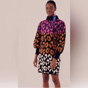 Farm Rio “Mixed Leopards Sweater Dress”